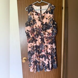 Maurices Floral Midi Dress - Pink and Black